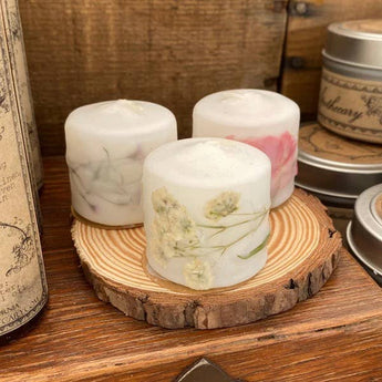 🌸 Hand-Dipped Wildflower Votive - Real Pressed Flowers 🌼: Unscented