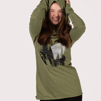 North Woods Cowl Yoga Hoody: MD