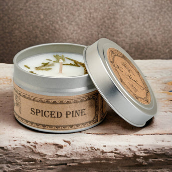 Spiced Pine Travel Tin Candle 4oz *Seasonal Holiday