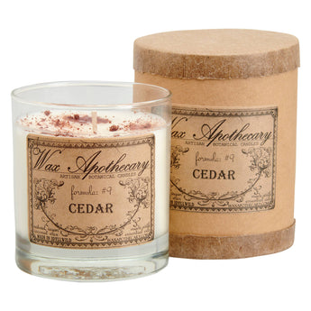 7oz Botanical Candle in Scotch Glass in Box - Choose A Scent: Cedar