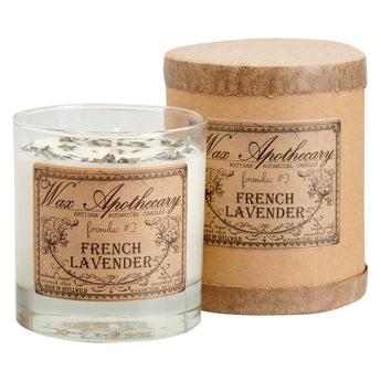 7oz Botanical Candle in Scotch Glass in Box - Choose A Scent: French Lavender